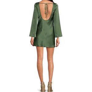 Gianni Bini Designer Dionne Style Satin Green Open Back Dress Size 6/8 NWT